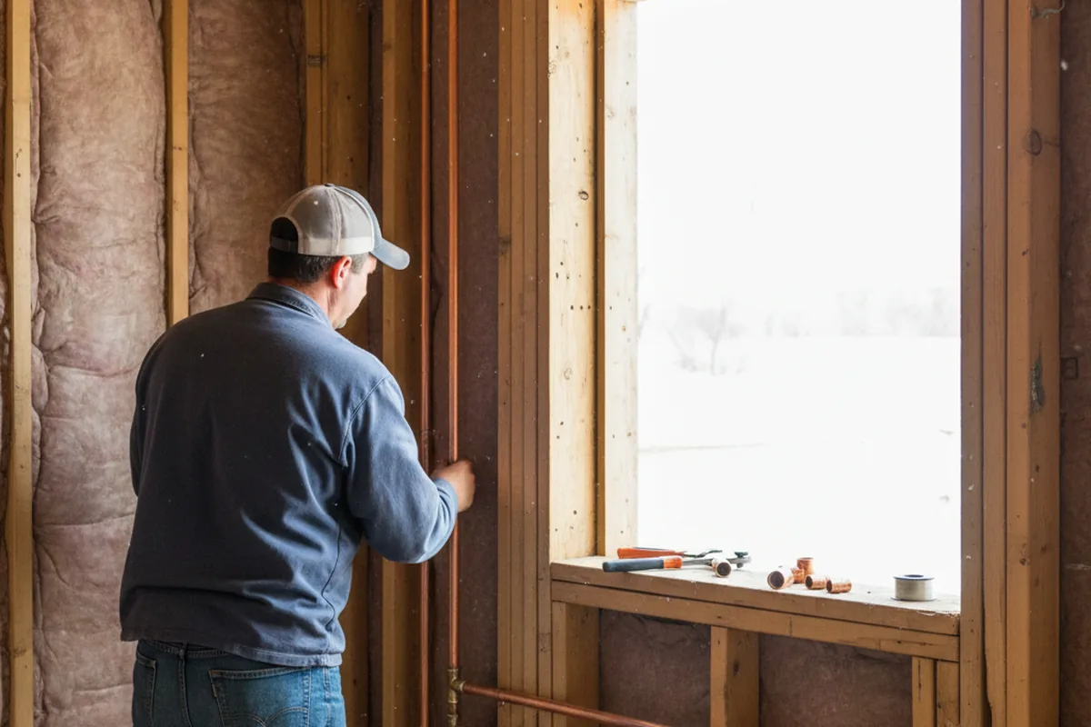 Licensed plumber running new copper supply lines in a Ponchatoula home